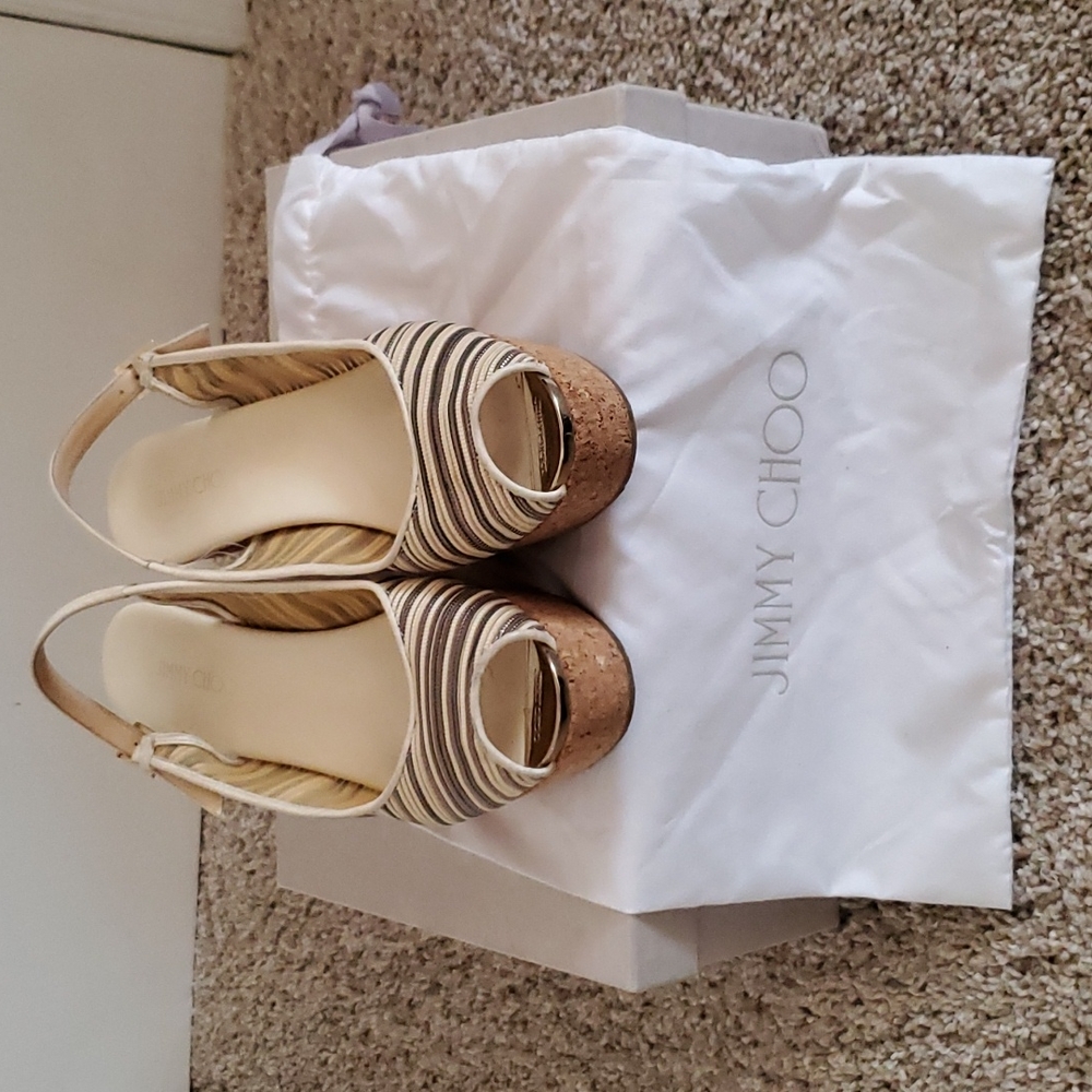 Jimmy choo slingback white sandals 38